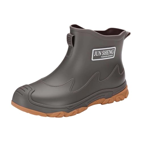 Genérico Botas de lluvia para hombre, estilo inglés, impermeables, antideslizantes, suela gruesa, cómodas, zapatos de caminar impermeables para uso diario y senderismo, gris, 39 EU