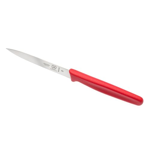 Image of Mercer Culinary 4 inch Bar Knife, Pointed Tip, Plain Edge, Red Handle