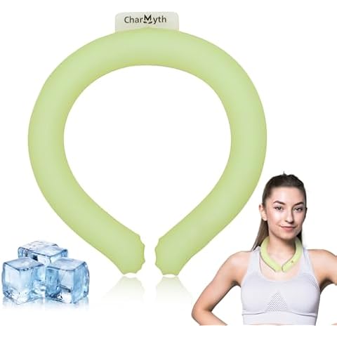 Charmyth Fluorescent Neck Cooling Tube Jumbo Neck Cooling Ring 3 Layer Reusable Neck Cooler Cooling Starts Below 15°C (59°F), Neck Cooling Tube for Summer Outdoor Indoor Cooling and Heat Dissipation Cover