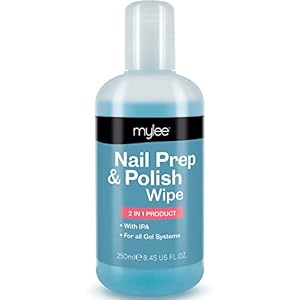 Mylee Prep + Wipe Gel nagellak-residureiniger 250 ml, voorbereiding en nazorg, UV-LED-manicure-gel-basisdoekje…