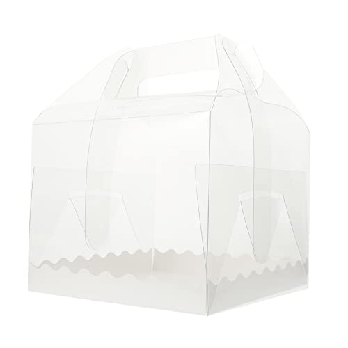 Cabilock 10Pcs Cake Packing Box Portable Storage Case for Birthday Cakes Food Safe Material for Outdoor Banquets Easy to Clean Break Resistant Design