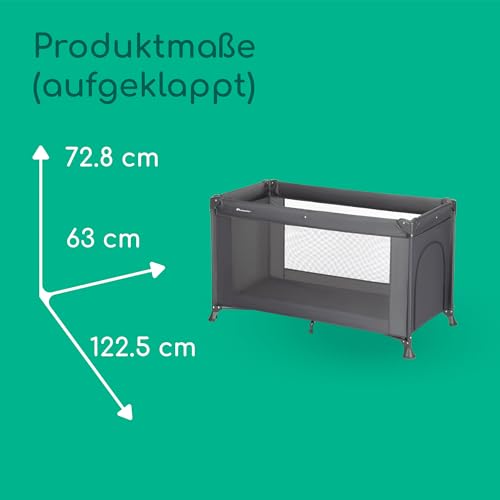 Bebeconfort Sweet Dreams, Baby Reisebett, 0–3 Jahre (0–15 kg), Reisebett leicht für Babys, Große gepolsterte Matratze, Seitenfenster, Einfach Kompakt Klappbar, Mit Reisetasche, Mineral Graphite