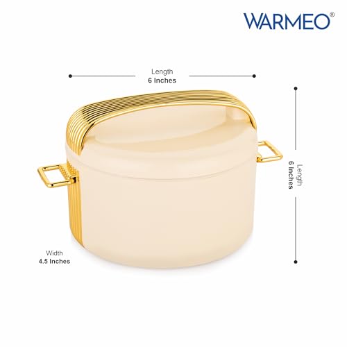Image of WARMEO Majestic Inner Stainless Steel Casserole 1200ml Ivory | PU Insulated | BPA Free | Food Grade | Easy to Carry | Easy to Store | Chapati | Roti | Curd Maker