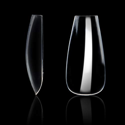 INFELING Clear Coffin Acrylic Nails Short False Nail 500pcs Full Cover Artificial Fake Nails 10 Sizes with Box