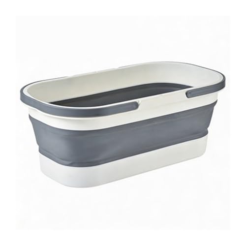 Panier à linge pliable avec roue gris : bac à laver nomade - 2