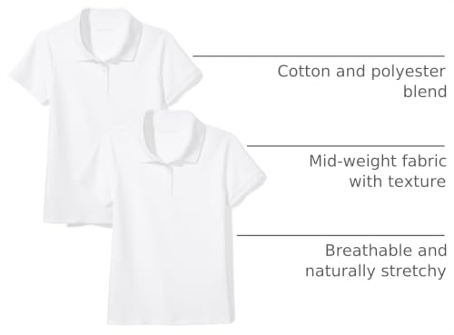 Image of Amazon Essentials Girls and Toddlers' Short Sleeve Uniform Polo Shirt, Multipacks