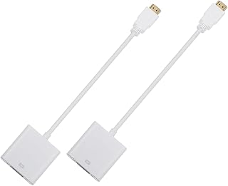 Hoement 2Pcs Cabo Vga Adaptador Multifuncional Adaptador De Saída De Vídeo Para Cabo Adaptador Vga Portátil Conversor De Adaptador Vga Cabo Adaptador Vga Cabo Adaptador Branco Abs 1080P