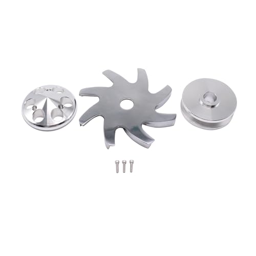 1 Set Billet Aluminum Single Groove Polished Alternator Fan