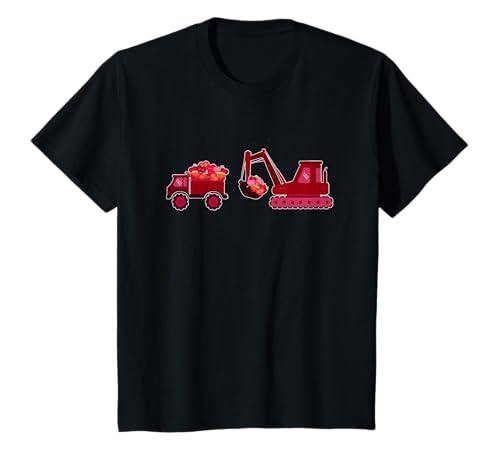 Kids Construction Truck Hearts Valentines Day Boys Toddler Kids T-Shirt