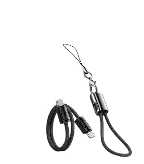 UBYTRONICS Wattz 60CC4 Type-C to Type-C Braided Cable, 20 cm, Black