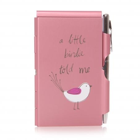 Junction 18 Lisa Buckridge Tweet Birdie Design flip Notes Handbag Notepad in case with Pen