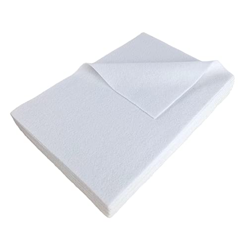 Jtnohx Tela de Fieltro de Colores, Hojas de Fieltro Suave para Manualidades, 1.4mm Tela de Artesanal para Bricolaje y Costura 20x30cm (Blanco)