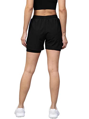 Image of CHKOKKO Gym Shorts for Women Workout Sports Running Quick Dry Fit Double Layer Inner Compression with Pockets Breathable Lightweight Wear