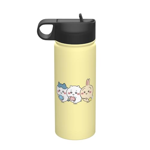 ステンレスカップ ちいかわ コーヒーカップ 車用 タンブラー かわいい 大容量 保温 保冷 真空断熱 蓋付き 水筒 ウォーターボトル 取っ手付き 持ち運びやすい スポーツ アウトドア オフィス 家庭用 車用 男女兼用 誕生日プレゼント 500ml