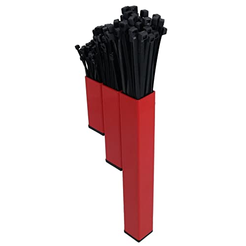 Support serre-câbles rouge magnétique avec 200 colliers de serrage inclus - 4