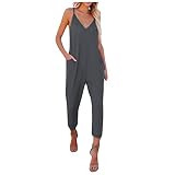 DRILEND Just Sun Lange Hosen,Jumpsuit Festlich Overall Damen Kamoflasch Hosen Damen Jogging Hosen Joga Hosen Jeans Hosen Frauen Shape Stretch Sporthose Hosen Damen Jogginghose Hosen(Dunkelgrau,L)