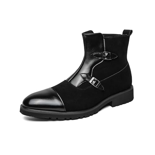 Chaussures chaudes rembourrées en cuir pour homme bottines mi-hautes