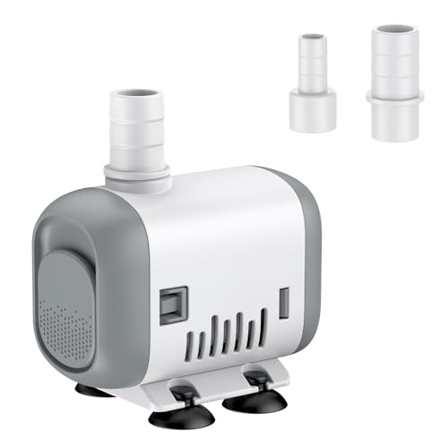 Pawfly - Pawfly Small Fountain Pump, 130 GPH Submersible Water Pump for Fountain, 8 W Mini Water Pump with 2.6 ft. High Lift, Quiet Water Fountain Pump for Aquarium Fish Tank & Waterfall