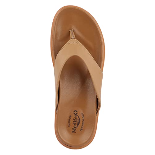 Image of Medifeet Women's Leather Thong Slippers
