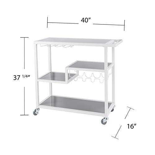 Holly & Martin Zephs Bar Cart White - Stylish Bar Cart For Home - Utility Carts With Wheels #TOP3