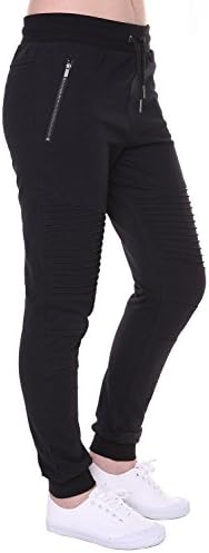 Women’s Biker Jogger Pants with Casual Comfortable Slim-fit Made by Cotton Terry Durable and Fexible for Jogger