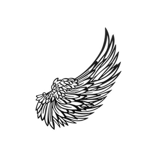 Décoration murale en métal ailes d'ange noir avec lumière pour séjour