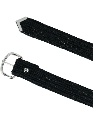 Nocona Belt Co Men's Big & Tall Nylon Cord Woven Belt, Solid Black4