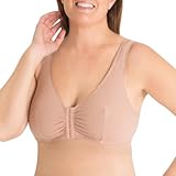 LEADING LADY Meryl Cotton Front-Closure Comfort & Sleep Bra - Comfy Cotton Sleep and Leisure Bras for Women (Taupe, 56C-DDD)