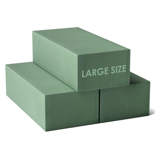 CREGEAR Floral Foam Blocks, Flower Foam 3 Pack, 7.5 * 3.4 * 2.2in Green Foam for Flower Arrangement Dry & Wet Floral Foam for Fresh Flowers Artificial for DIYs, Arts, Crafts & Weddings