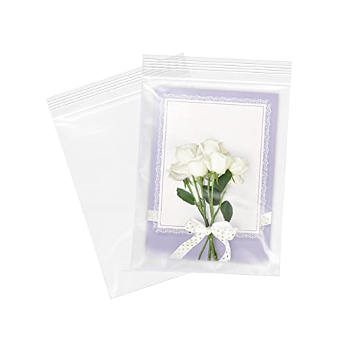WEPOLY - 6" x 9"(1000 Count) Clear Plastic Reclosable Zip Bags - 2 Mil Zipper Poly Bags for A7 A8 A9 Cards & Envelopes, Bakery, Cookies, Candies