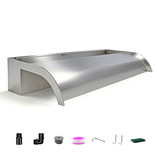 LONGRUNNEW 60 cm - Lame cascade en acier inoxydable - Sans plaque de recouvrement