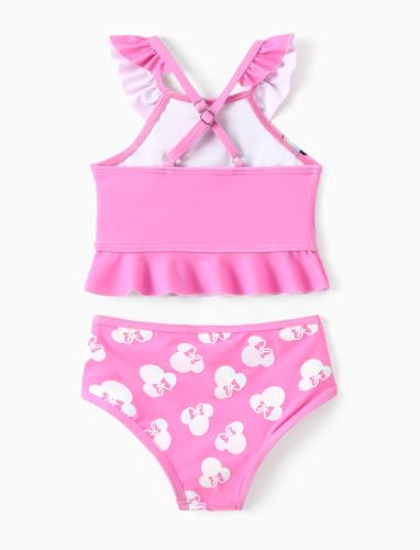 Image of Disney Elsa Princess Toddler Girls Two Piece Tankini Top and Bow Tie Bikini Bottom Beach Swimsuit Set