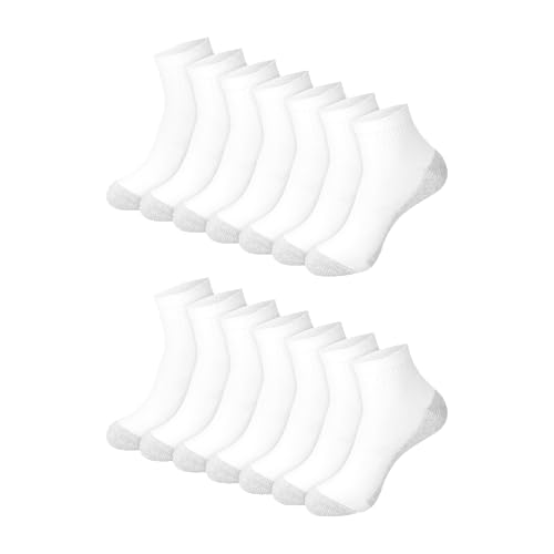 Hanes Men's Ankle Socks, 14 Pairs, Double Tough Ankle Socks for Men, Moisture-Wicking, Shoe Sizes...