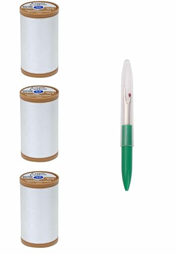Coats & Clark Sewing Thread Machine Quilting Pure Egyptian Cotton Thread 350 Yards (3-Pack) White