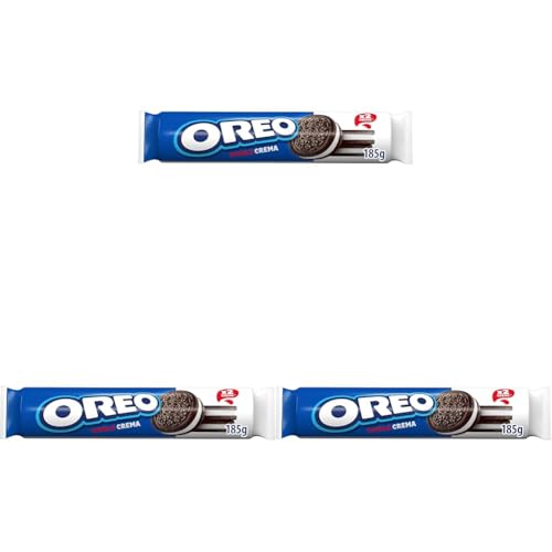 Oreo Doble Crema Galletas de Chocolate con Doble Relleno de Crema, 185g (Paquete de 3)