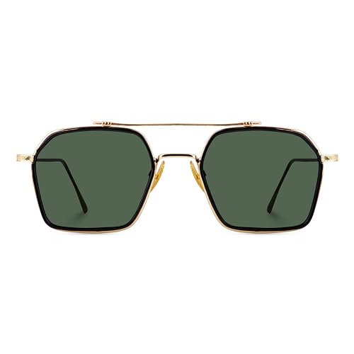 Image of CREEK Unisex Full Rim Hexagonal Branded and Stylish Sunglasses | 100% UV Protected | Men & Women | Medium | CH S1145-Pack of 1