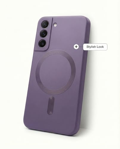 Image of amazon basics Premium Mag-Safe Case for Samsung Galaxy S21FE 5G | Shockproof & Anti-Scratch Cover | Soft Silicone with Wireless Charging | Camera Lens Guard - Purple