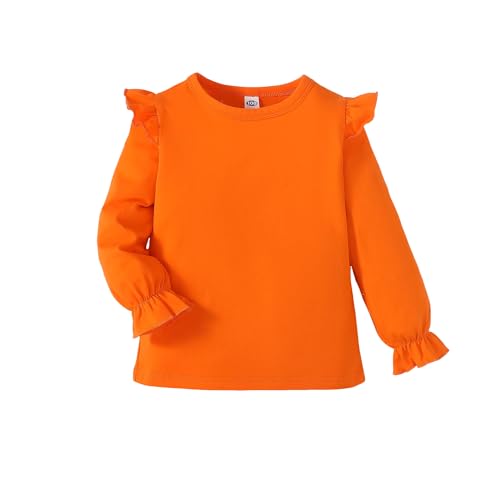Image of LYSMuch Toddler Baby Girls Blouse Long Sleeve Ruffle Shirt Solid Top Clothes