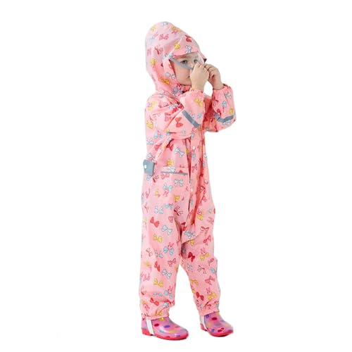 Kids Toddler Rain Suit for Boys Girls One Piece Raincoats Zipper Poncho Lightweight Waterproof Coverall Rain Jacket4
