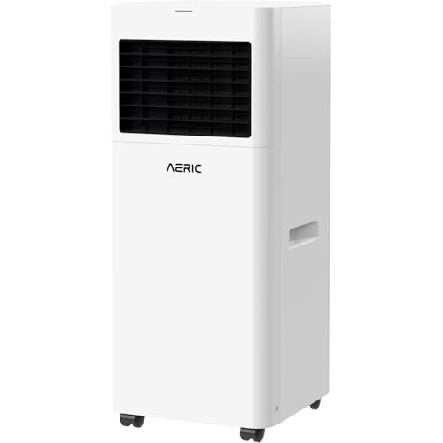 Aeric 5,000 BTU Portable Air Conditioner with 63-Pint Dehumidifier, 115V, Floor AC Unit with Remote, Washable Filter, Caster Wheels, Venting Kit & Timer for Rooms Up To 400 Sq. Ft in White