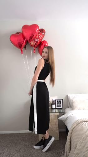 GRECERELLE 2025 Women Summer Color Blocking Round Neck Sleeveless Casual Wrinkle-Free Side Split Maxi Dress with Pockets4