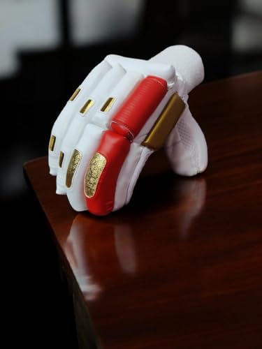 Image of Rovers Player Edition Cricket Gloves for Mens | Highperformance Adult Cricket Batting Gloves (Red-White, Right)
