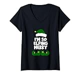 Photo Gallery i m so elfing merry funny christmas holiday naughty elf maglietta con collo a v Photo Gallery i m so elfing merry funny christmas holiday naughty elf maglietta con collo a v