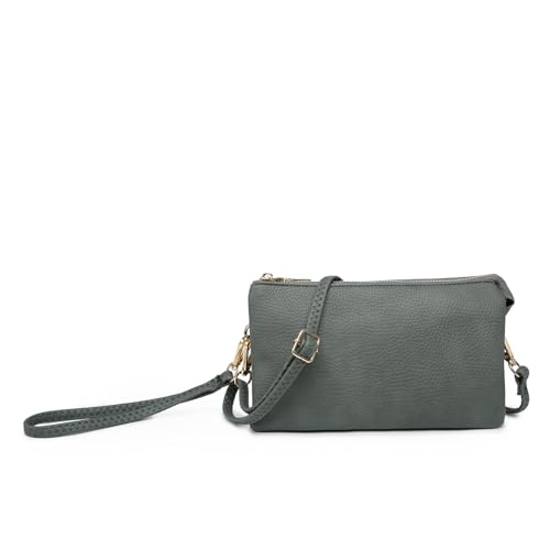 Image of JEN & CO. Riley Crossbody Bags for Women Vegan Leather Wristlet Clutch Wallet Purses Handbags with 2 Straps