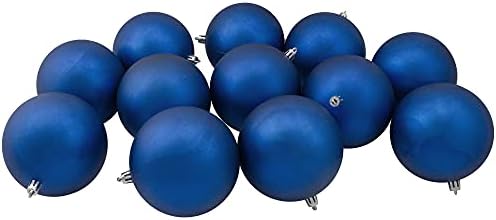 12ct Lavish Blue Shatterproof Matte Christmas Ball Ornaments 4" (100mm)