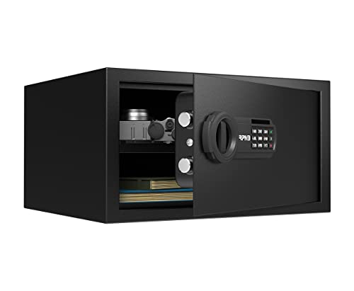 RPNB Caja Fuerte y Caja de Seguridad de Lujo, Caja de Dinero, Caja de Seguridad con Teclado Digital, Perfecta para Hogar Oficina Hotel Almacenamiento de Joyería Armas Dinero en Efectivo. 28L