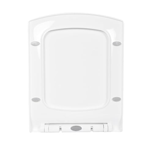 Image of Elegant Casa Polypropylene Soft Close Toilet Seat Cover | Western Commode Lid for Bathroom & Toilet | Stable Hinges | Rectangular Shape | Glossy White | Durable Hygienic Seat | 1 Set