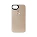 LuMee Two Selfie Phone Case, Gold Matte | LED Lighting, Variable Dimmer | Shock Absorption, Bumper Case | iPhone 8 / iPhone 7 / iPhone 6s / iPhone 6