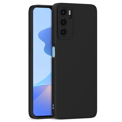 Image of Outlouders Back Cover for Oppo A16 | Camera Protection | Durable Soft Matte Silicone Bumper Case (Black)