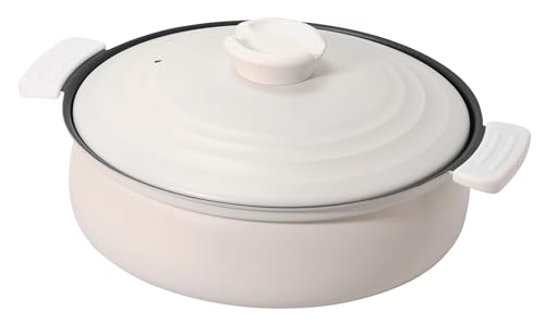 パール金属 軽量 土鍋風卓上鍋 26cm IH対応 ふっ素加工 ホワイト HC-462